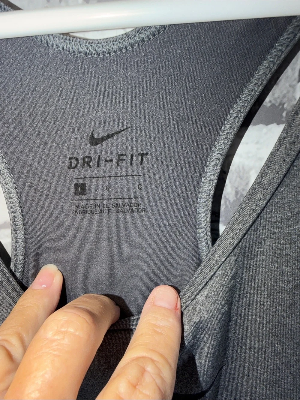 Nike Gray Dri-FIT Tank Top with Black Swoosh‎